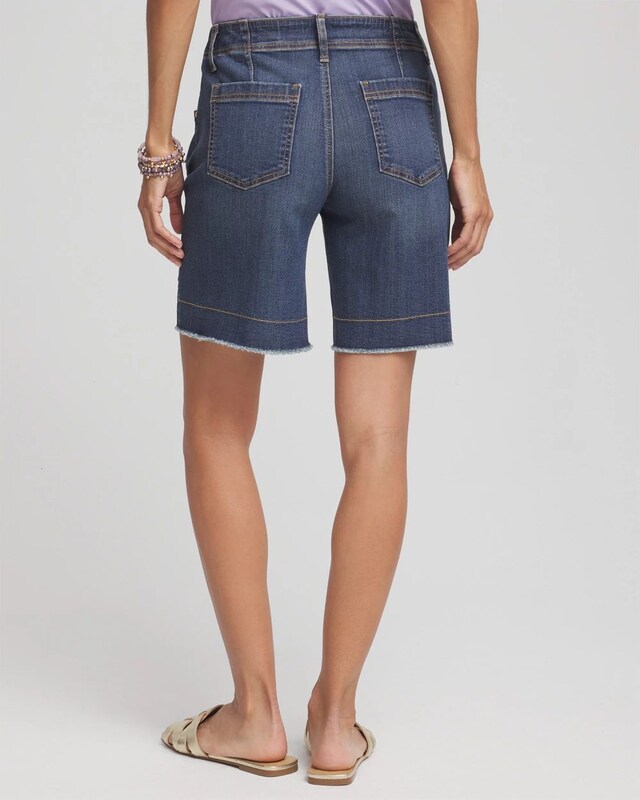 Pull-On Fray Hem Shorts - image 3